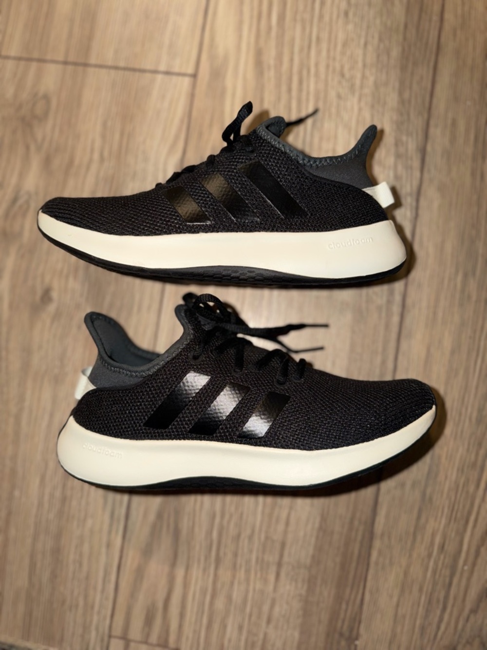 adidas women’s Black Running Sneakers with Cream Midsole